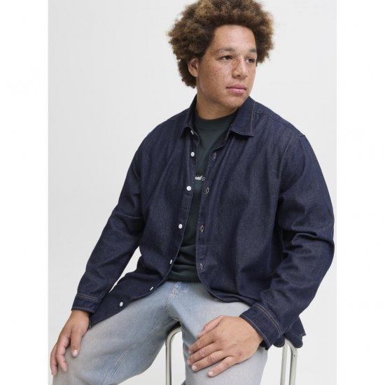 Jack & Jones Norrebro Denim Long Sleeve Shirt Dark Blue Denim - Košulje - Muške Košulje Veliki Brojevi