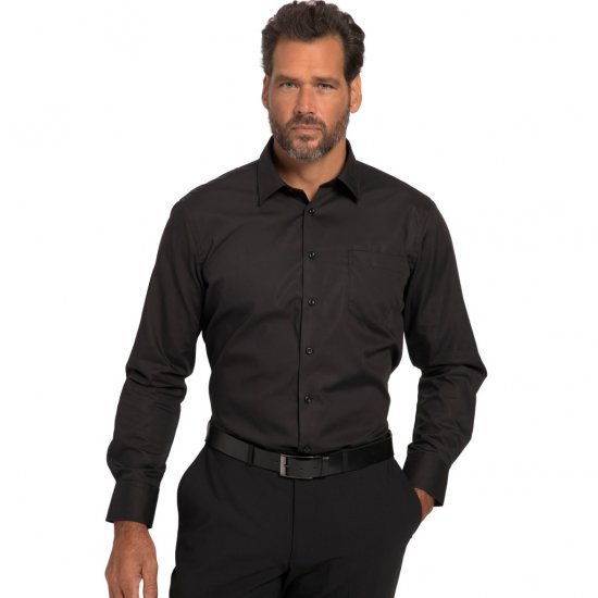 JP1880 Shirt Business Modern Fit Long Sleeve Non-Iron Black TALL - MUŠKA ODJEĆA MT-6XLT - Odjeća za Visoke Muškarce