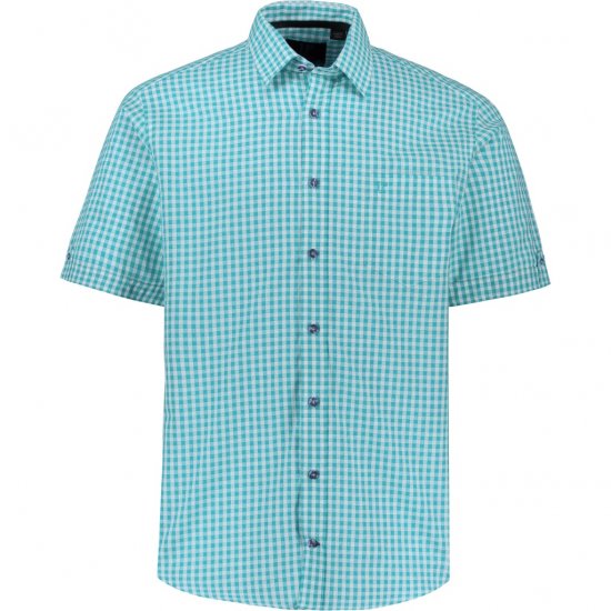 JP1880 Shirt Traditional Short Sleeve Turquoise - Košulje - Muške Košulje Veliki Brojevi