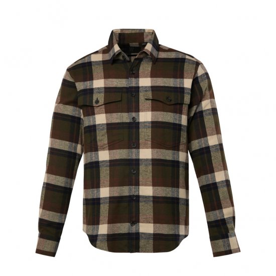 JP1880 Shirt Flannel Long Sleeve Dark Brown TALL - MUŠKA ODJEĆA MT-6XLT - Odjeća za Visoke Muškarce