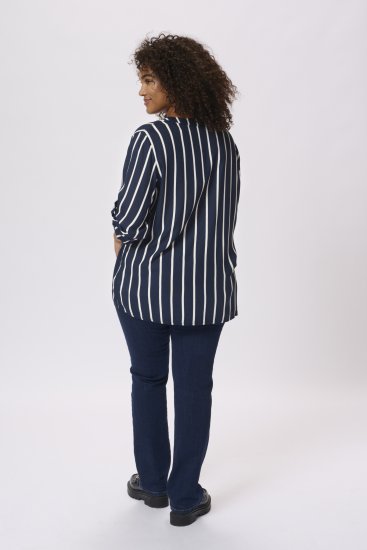 Kaffe Curve Sida Bluza Midnight/Kreda Na Pruge - Bluze i tunike - 