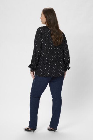 Kaffe Curve Joy Bluza Crna/Bijela Na Točkice - Bluze i tunike - 