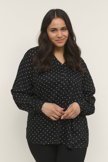 Kaffe Curve Joy Bluza Crna/Bijela Na Točkice - Bluze i tunike - 