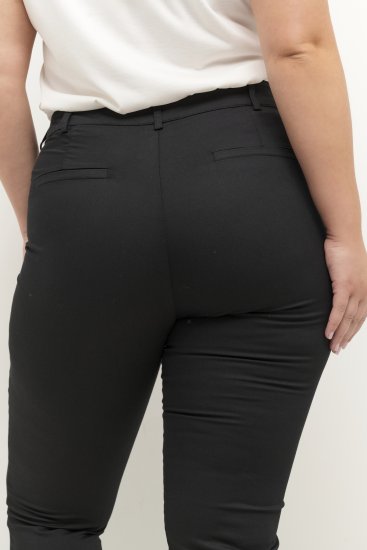 Kaffe Curve Leana Chino Hlače 7/8 Duboka Crna - Traperice & Hlače u Velikim Veličinama – Plus Size - 