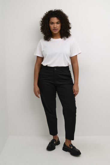 Kaffe Curve Leana Chino Hlače 7/8 Duboka Crna - Traperice & Hlače u Velikim Veličinama – Plus Size - 