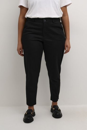Kaffe Curve Leana Chino Hlače 7/8 Duboka Crna - Traperice & Hlače u Velikim Veličinama – Plus Size - 