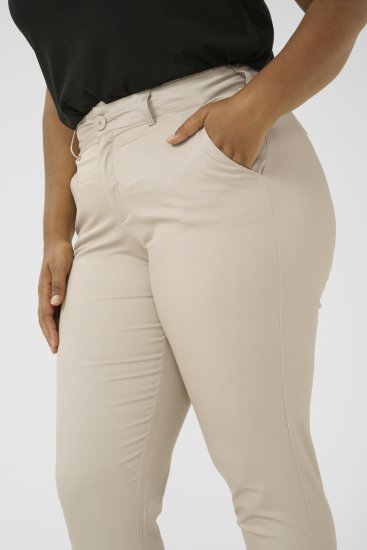 Kaffe Curve Leana Chino Hlače 7/8 Perjano Siva - Traperice & Hlače u Velikim Veličinama – Plus Size - 