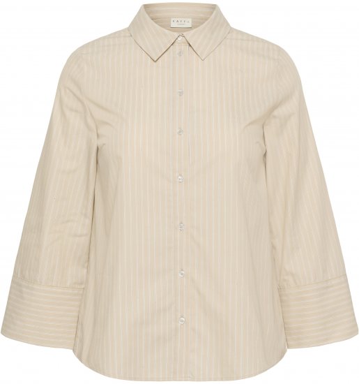 Kaffe Curve Josa Shirt Feather Grey Stripe - Košulje - 