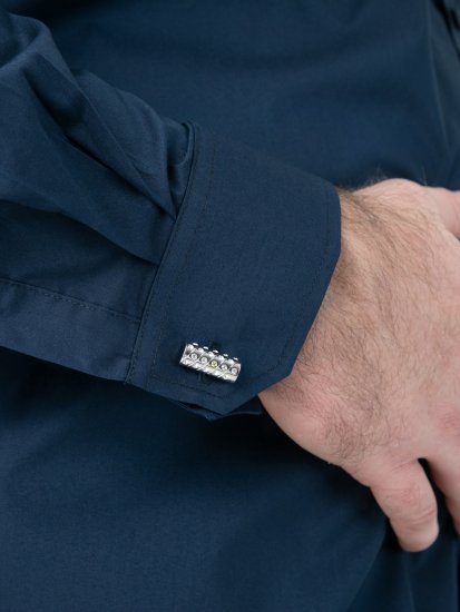 D555 Oliver Rastezljiva Košulja Dugih Rukava Otporna Na Mrlje Bez Peglanja Tamnoplava - Košulje - Muške Košulje Veliki Brojevi