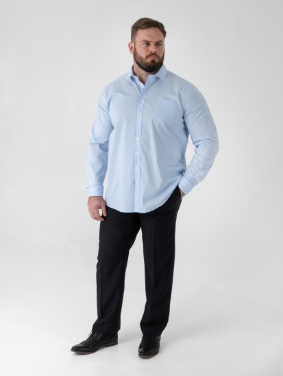 D555 Oliver Rastezljiva Košulja Dugih Rukava Otporna Na Mrlje Bez Peglanja Nebesko Plava - Košulje - Muške Košulje Veliki Brojevi