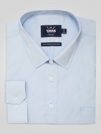 D555 Oliver Rastezljiva Košulja Dugih Rukava Otporna Na Mrlje Bez Peglanja Nebesko Plava - Košulje - Muške Košulje Veliki Brojevi