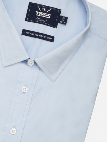 D555 Oliver Rastezljiva Košulja Dugih Rukava Otporna Na Mrlje Bez Peglanja Nebesko Plava - Košulje - Muške Košulje Veliki Brojevi