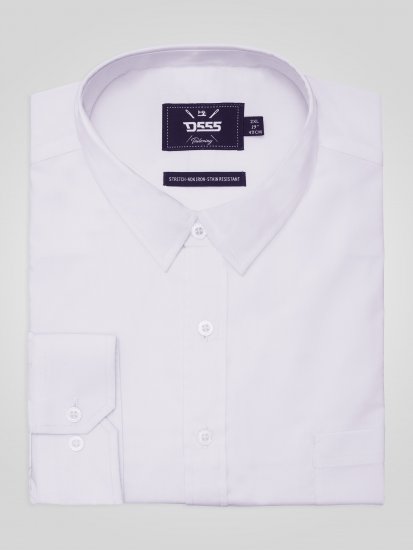 D555 Oliver Rastezljiva Košulja Dugih Rukava Otporna Na Mrlje Bez Peglanja Bijela - Košulje - Muške Košulje Veliki Brojevi