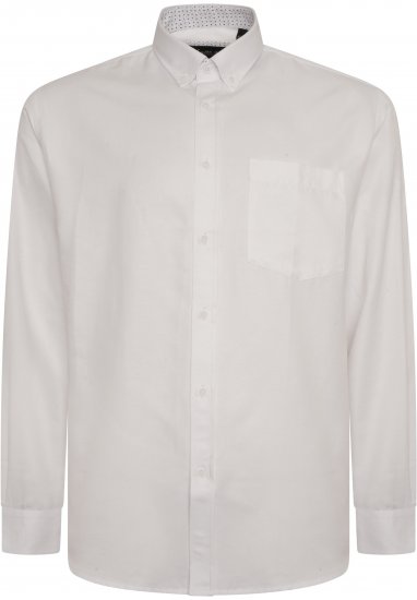 Kam Jeans P020 Premium Long sleeve Oxford Shirt White - Košulje - Muške Košulje Veliki Brojevi