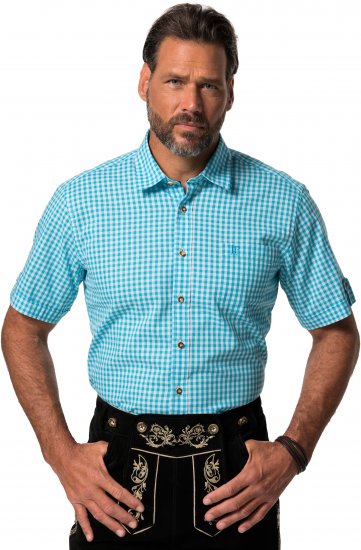 JP1880 Shirt Traditional Short Sleeve Turquoise - Košulje - Muške Košulje Veliki Brojevi