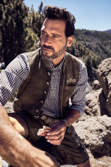 JP1880 Long Sleeve Check Print Traditional Shirt Brown - Košulje - Muške Košulje Veliki Brojevi