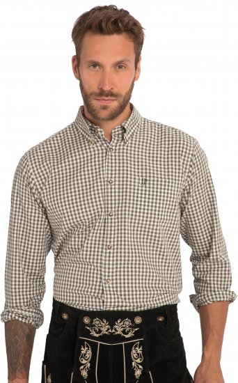 JP1880 Shirt Checked Traditional Long Sleeve Olive Green - Svečana odjeća - Svečana i blagdanska odjeća – Slavite elegantno i udobno