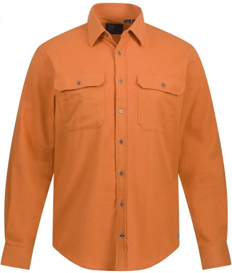 JP1880 Shirt Flannel Long Sleeve Orange TALL - MUŠKA ODJEĆA MT-6XLT - Odjeća za Visoke Muškarce