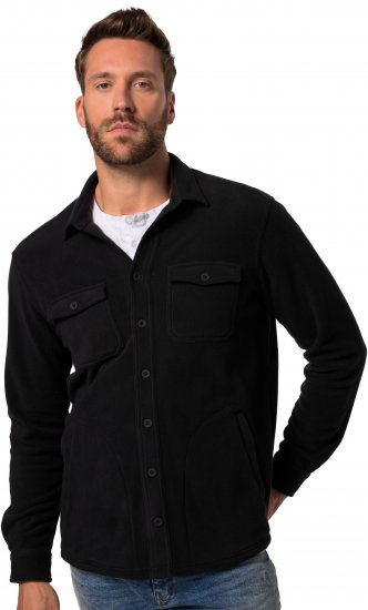 JP1880 Overshirt Fleece Long Sleeve Black TALL - MUŠKA ODJEĆA MT-6XLT - Odjeća za Visoke Muškarce
