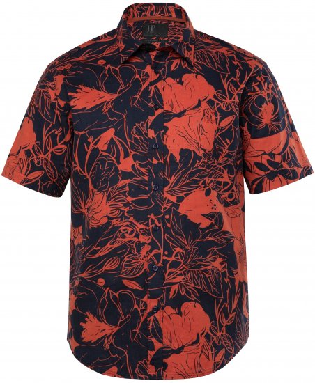 JP1880 Shirt Short Sleeve Linen Blend Red - Košulje - Muške Košulje Veliki Brojevi