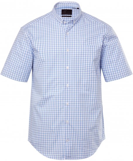 JP1880 Shirt Traditional Short Sleeve Checked Light Blue - Košulje - Muške Košulje Veliki Brojevi