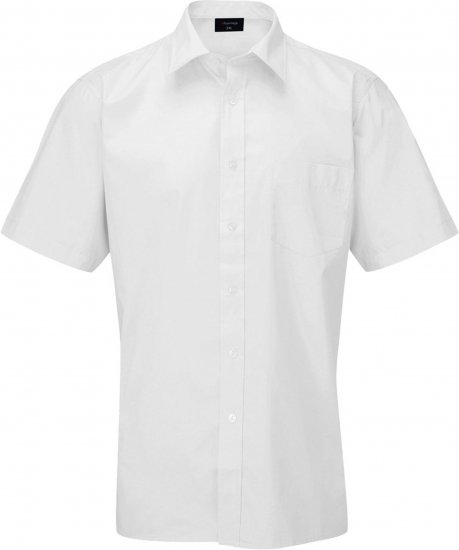 Espionage SH147 Short Sleeve Plain Collar Shirt White - Košulje kratkih rukava - 