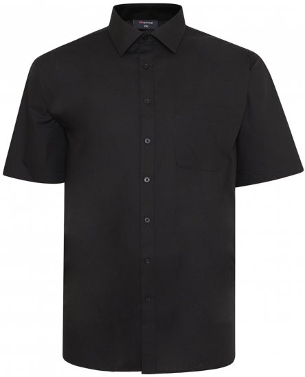 Espionage SH147 Plain Collar Short Sleeve Shirt Black - Košulje kratkih rukava - 