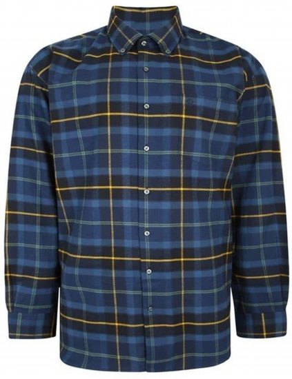 Espionage SH359 Window Payne Checked Shirt Navy/Gold - Košulje s dugim rukavima - 