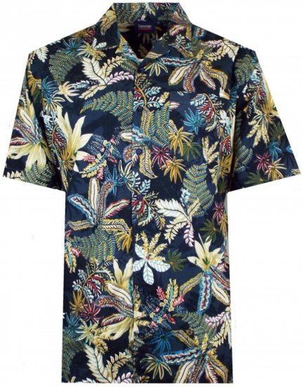 Espionage SH410 Short Sleeve Jungle Print Shirt Navy - Košulje kratkih rukava - 
