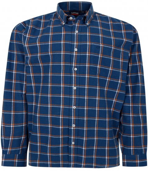 Espionage SH421 Long Sleeve Checked Shirt Blue/Orange - Košulje s dugim rukavima - 