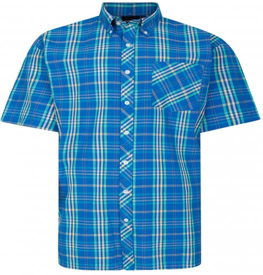 Espionage SH443 Checked Short Sleeve Shirt Royal/Mint/Lemon - Košulje kratkih rukava - 