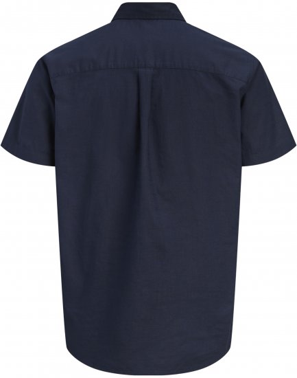 Jack & Jones Henry Slub Short Sleeve Navy - Košulje - Muške Košulje Veliki Brojevi