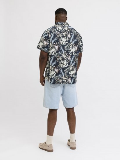 Jack & Jones Honolulu Short Sleeve Resort Shirt Black - Košulje - Muške Košulje Veliki Brojevi