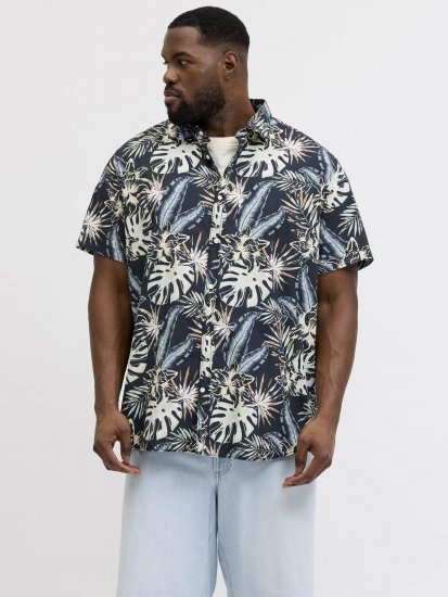 Jack & Jones Honolulu Short Sleeve Resort Shirt Black - Košulje - Muške Košulje Veliki Brojevi