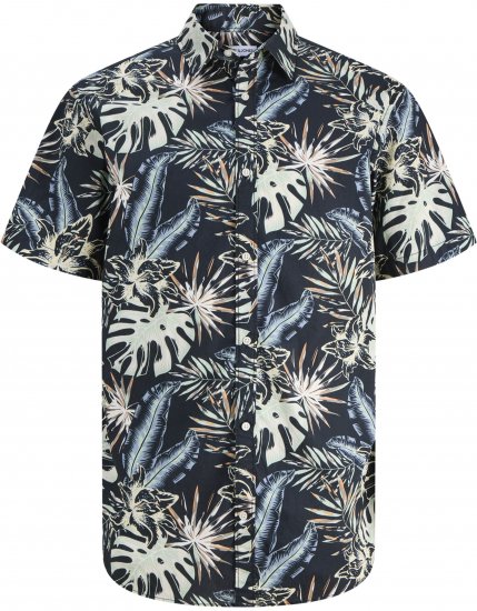 Jack & Jones Honolulu Short Sleeve Resort Shirt Black - Košulje - Muške Košulje Veliki Brojevi