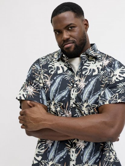 Jack & Jones Honolulu Short Sleeve Resort Shirt Black - Košulje - Muške Košulje Veliki Brojevi
