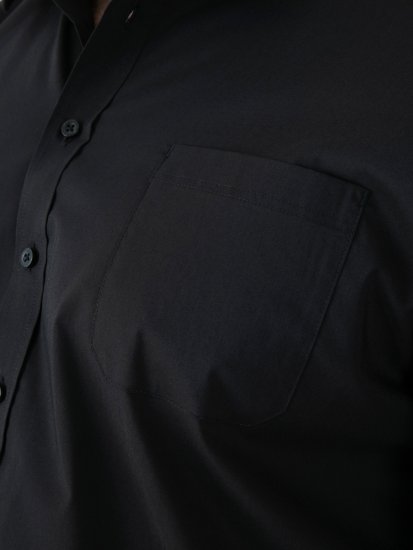 D555 Lucas Rastezljiva Košulja Kratkih Rukava Otporna Na Mrlje Bez Peglanja Crna - Košulje - Muške Košulje Veliki Brojevi