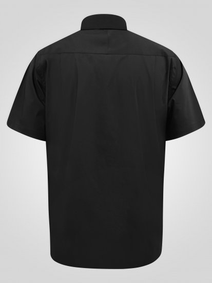 D555 Lucas Rastezljiva Košulja Kratkih Rukava Otporna Na Mrlje Bez Peglanja Crna - Košulje - Muške Košulje Veliki Brojevi