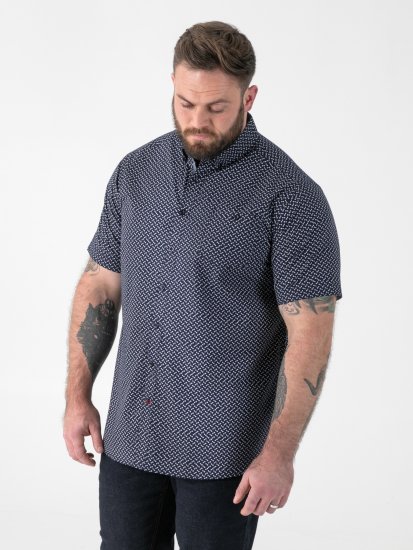 D555 Melrose Navy Icon AOP Button Down Collar Short Sleeve Navy - Košulje kratkih rukava - 
