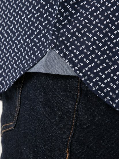 D555 Melrose Navy Icon AOP Button Down Collar Short Sleeve Navy - Košulje kratkih rukava - 