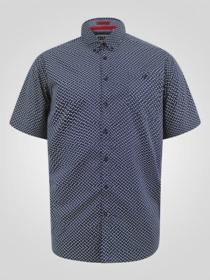 D555 Melrose Navy Icon AOP Button Down Collar Short Sleeve Navy - Košulje kratkih rukava - 