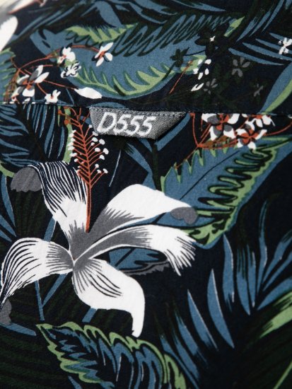 D555 Corden Hawaiian AOP Cuban Collar Resort Short Sleeve Navy - Košulje kratkih rukava - 