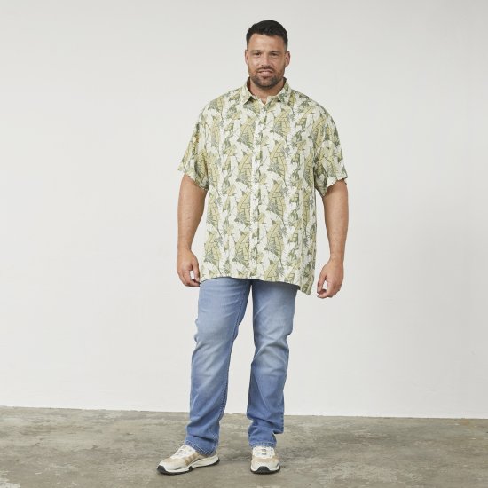 North Latitude 61310 Viskozna Košulja s Cjelovitim Printom Maslinasto Zelena - Košulje - Muške Košulje Veliki Brojevi