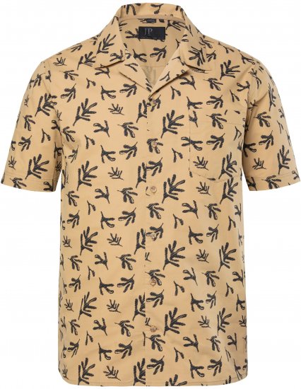 JP1880 Boxy Cuba Short Sleeve Shirt Camel - Košulje - Muške Košulje Veliki Brojevi