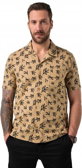 JP1880 Boxy Cuba Short Sleeve Shirt Camel - Košulje - Muške Košulje Veliki Brojevi