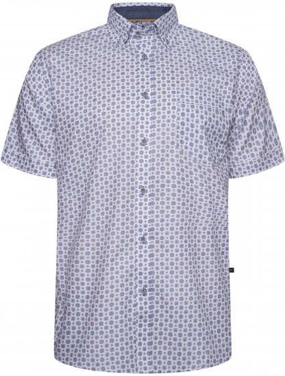 Kam Jeans 6345 Jewel Pattern Short Sleeve Shirt Blue - Košulje - Muške Košulje Veliki Brojevi