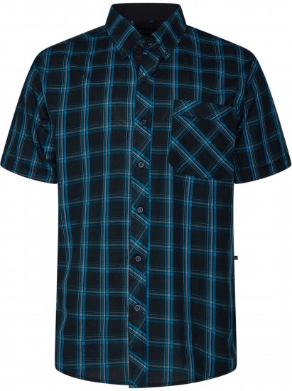 Kam Jeans 6365 Checked Short Sleeve Shirt Turquoise - Košulje - Muške Košulje Veliki Brojevi
