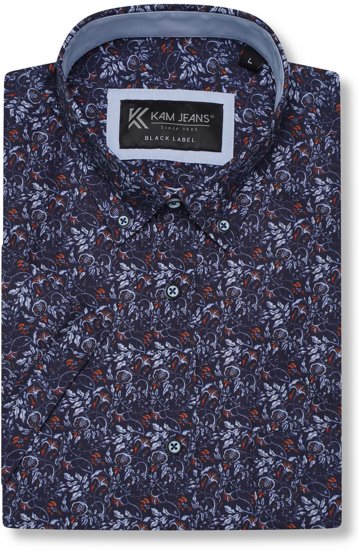 Kam Jeans P044 Premium Floral Printed Moonlight - Košulje kratkih rukava - 