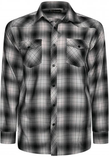 Kam Jeans 6352 Western Twin Pocket Long Sleeve Shirt Charcoal - Košulje - Muške Košulje Veliki Brojevi