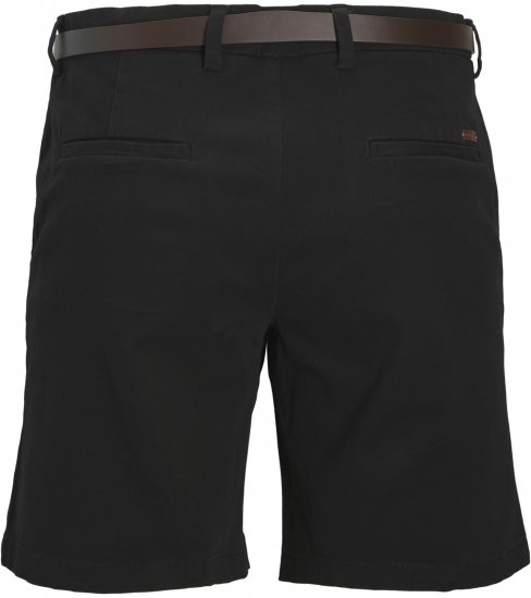 Jack & Jones Stadam Belted Chino Shorts Black - Kratke hlače - Muške Kratke Hlače Veliki Brojevi 